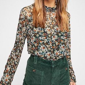Free People All Dolled up Mock Neck Crop Top